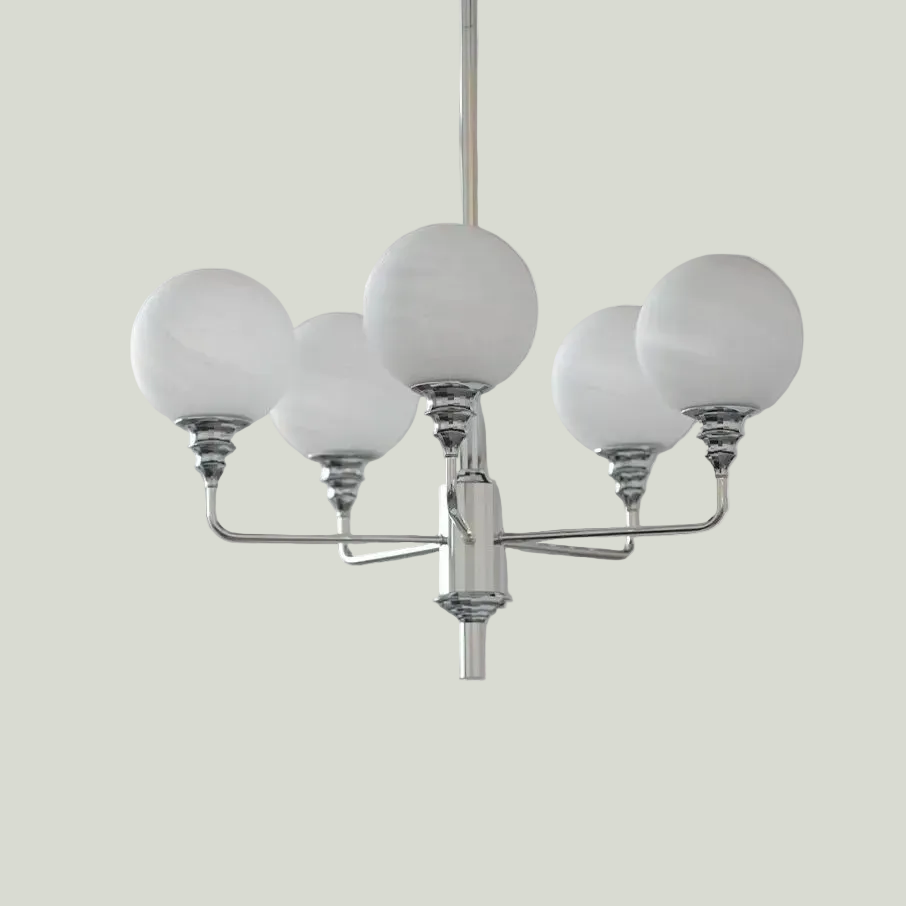 Bauhaus Original: Space Age Geometric Chandelier with Art Deco Tiered Detailing