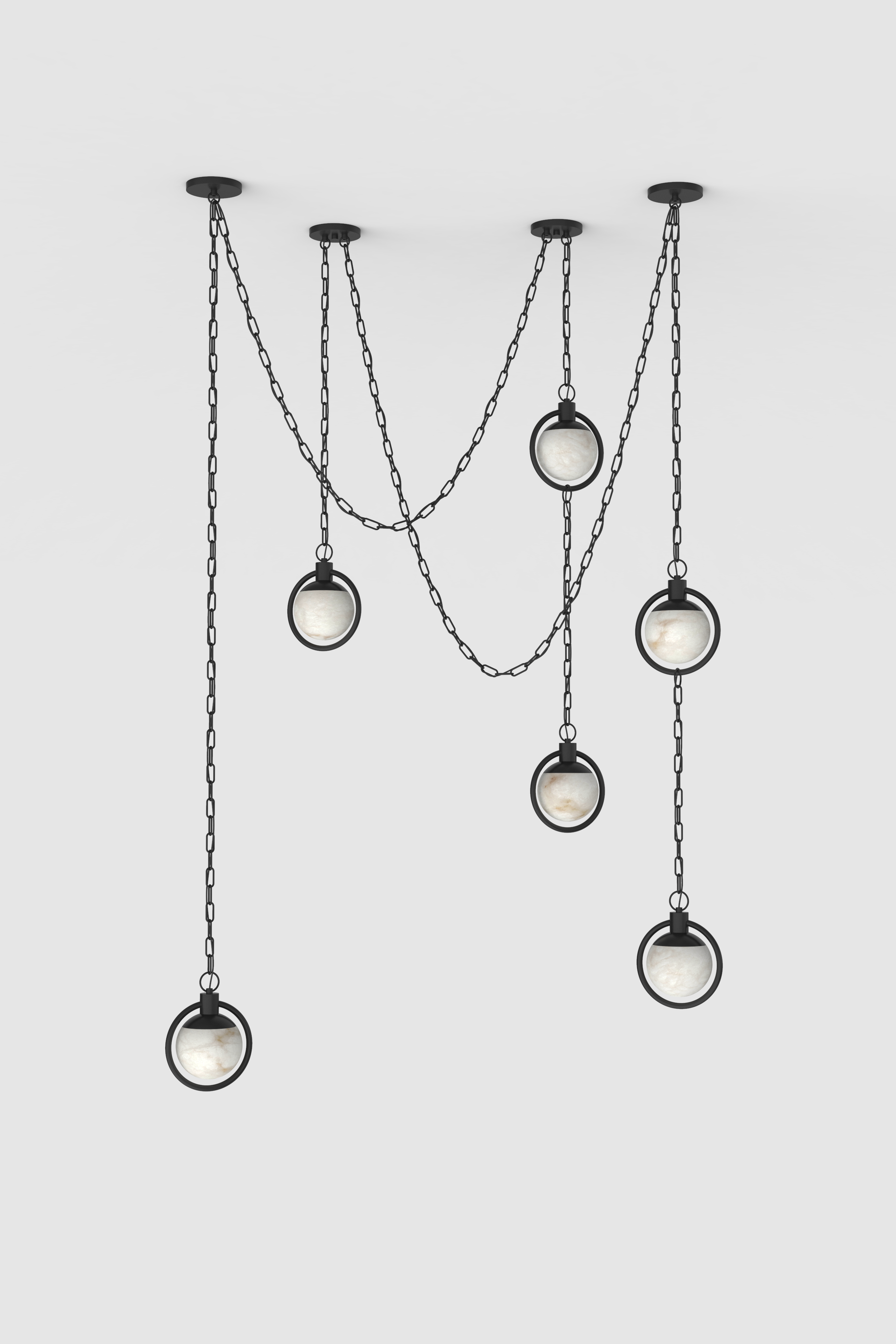 Trento Alabaster Chandelier 4 BLK