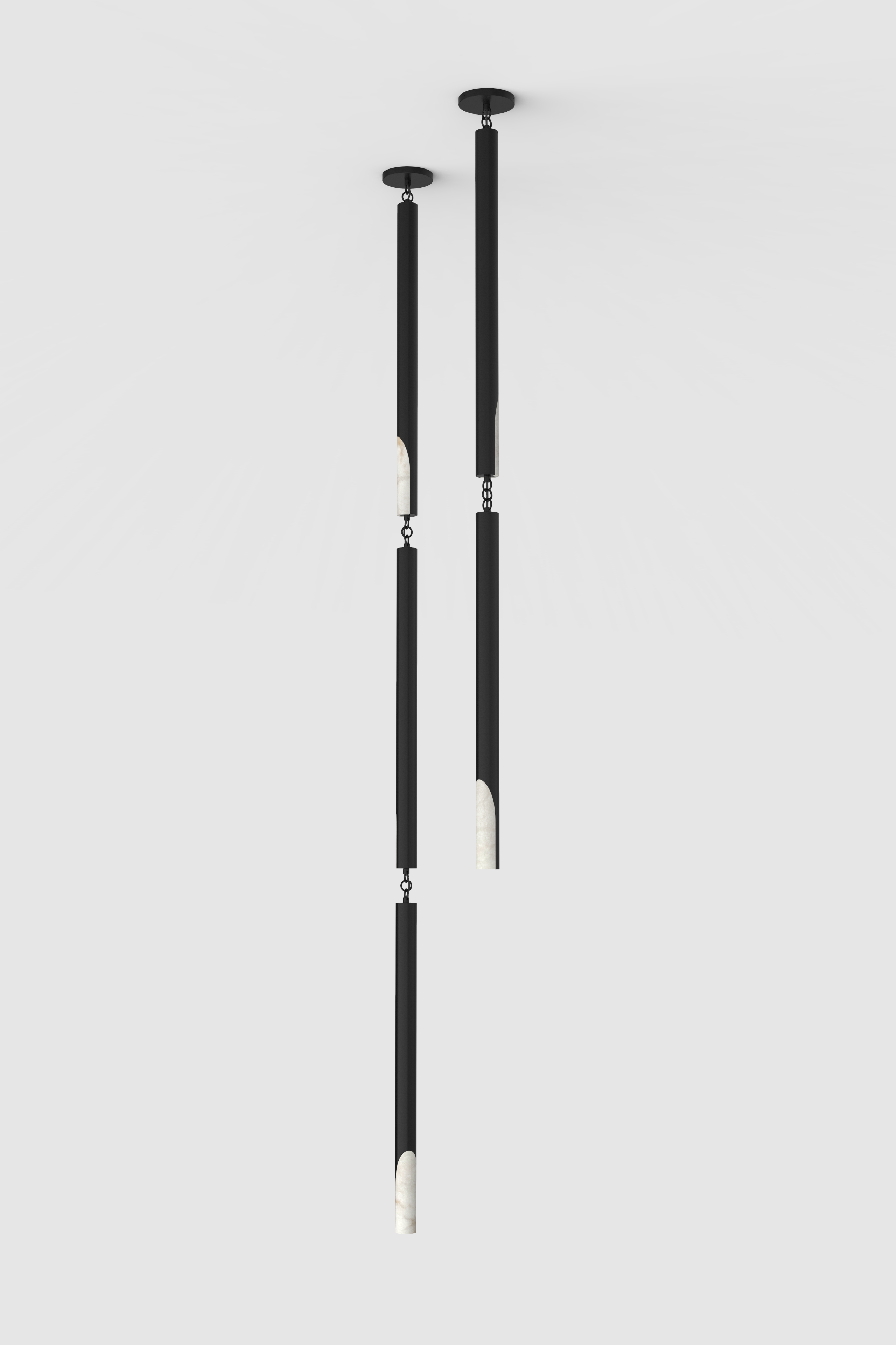 Siena Alabaster Chandelier V5 BLK