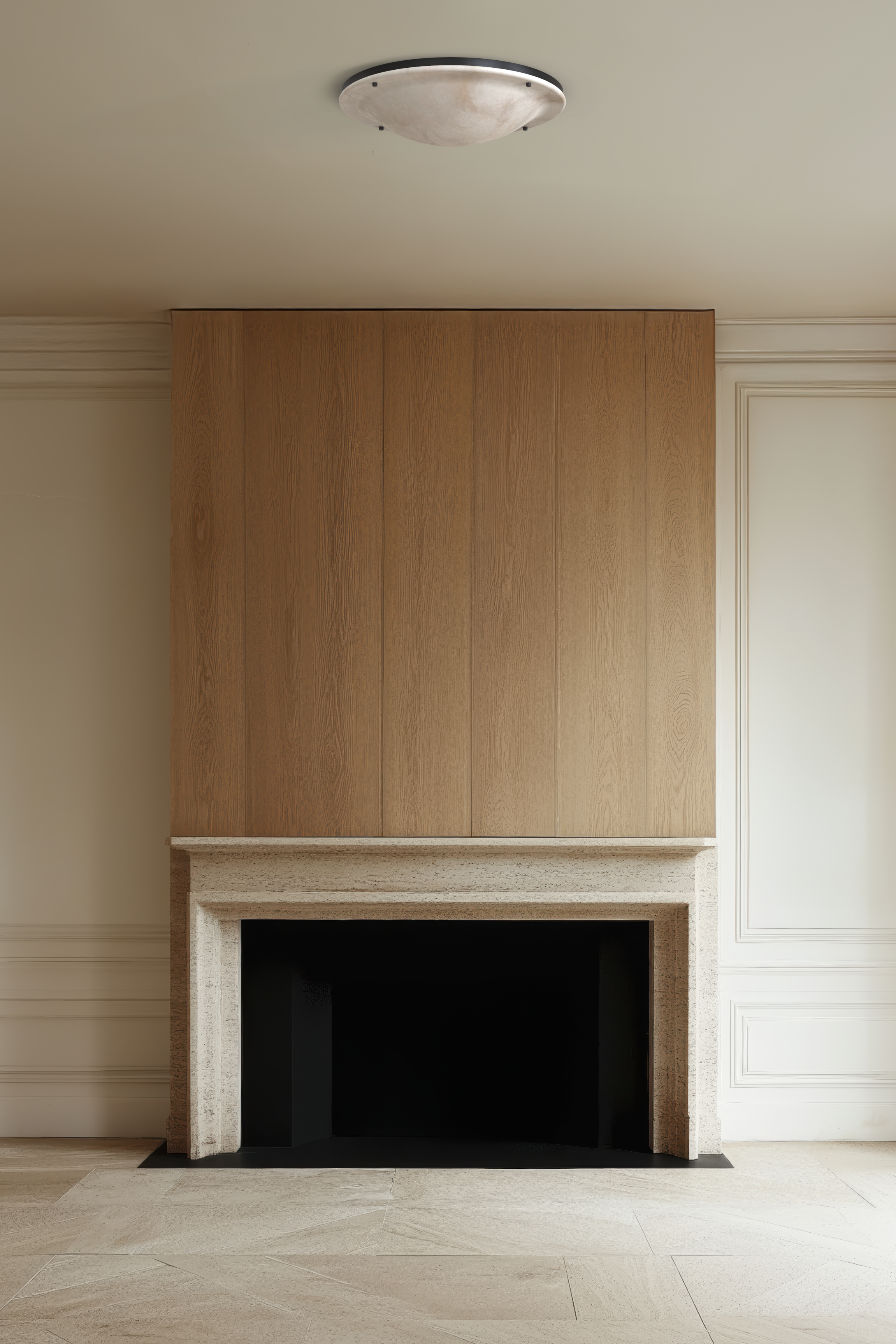 Vara Alabaster Flush Mount BLK
