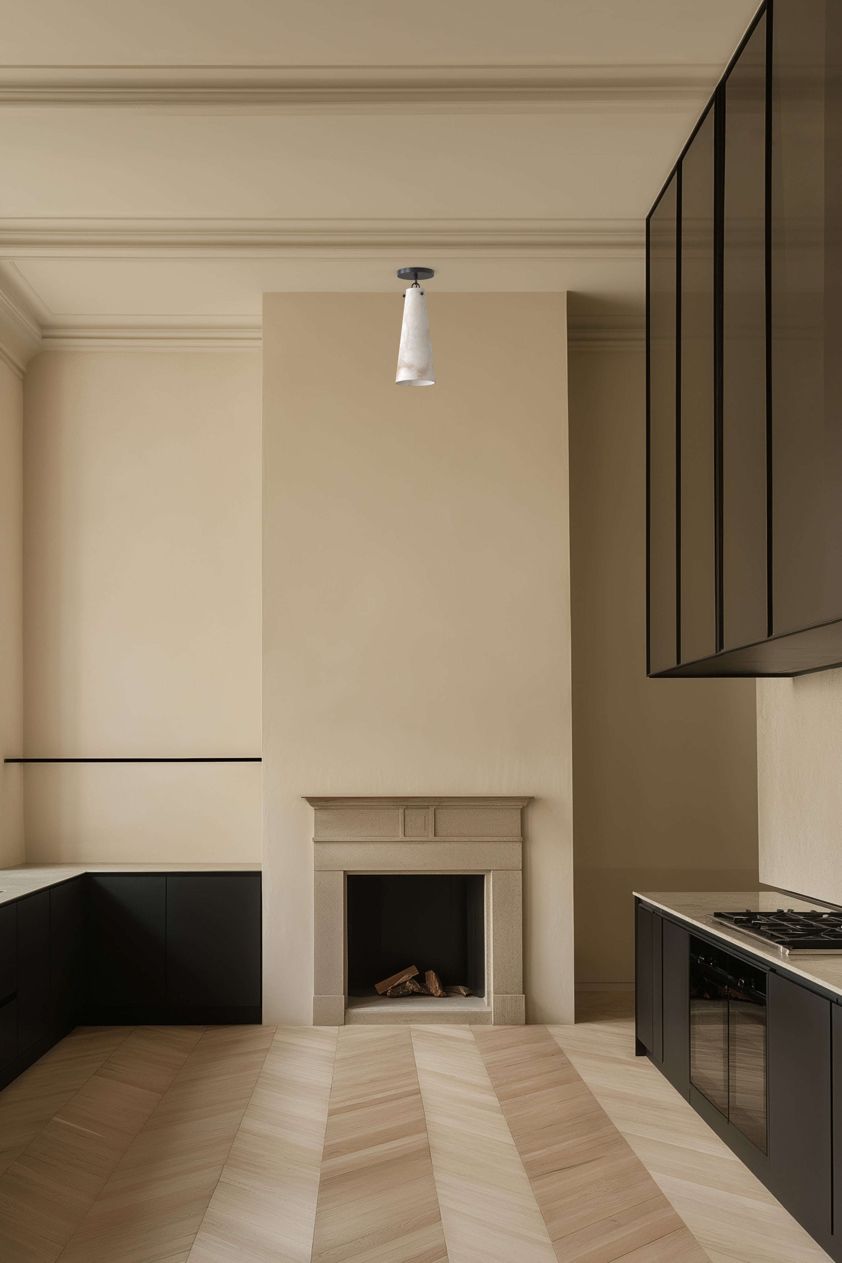 Lucca Alabaster Flush Mount BLK