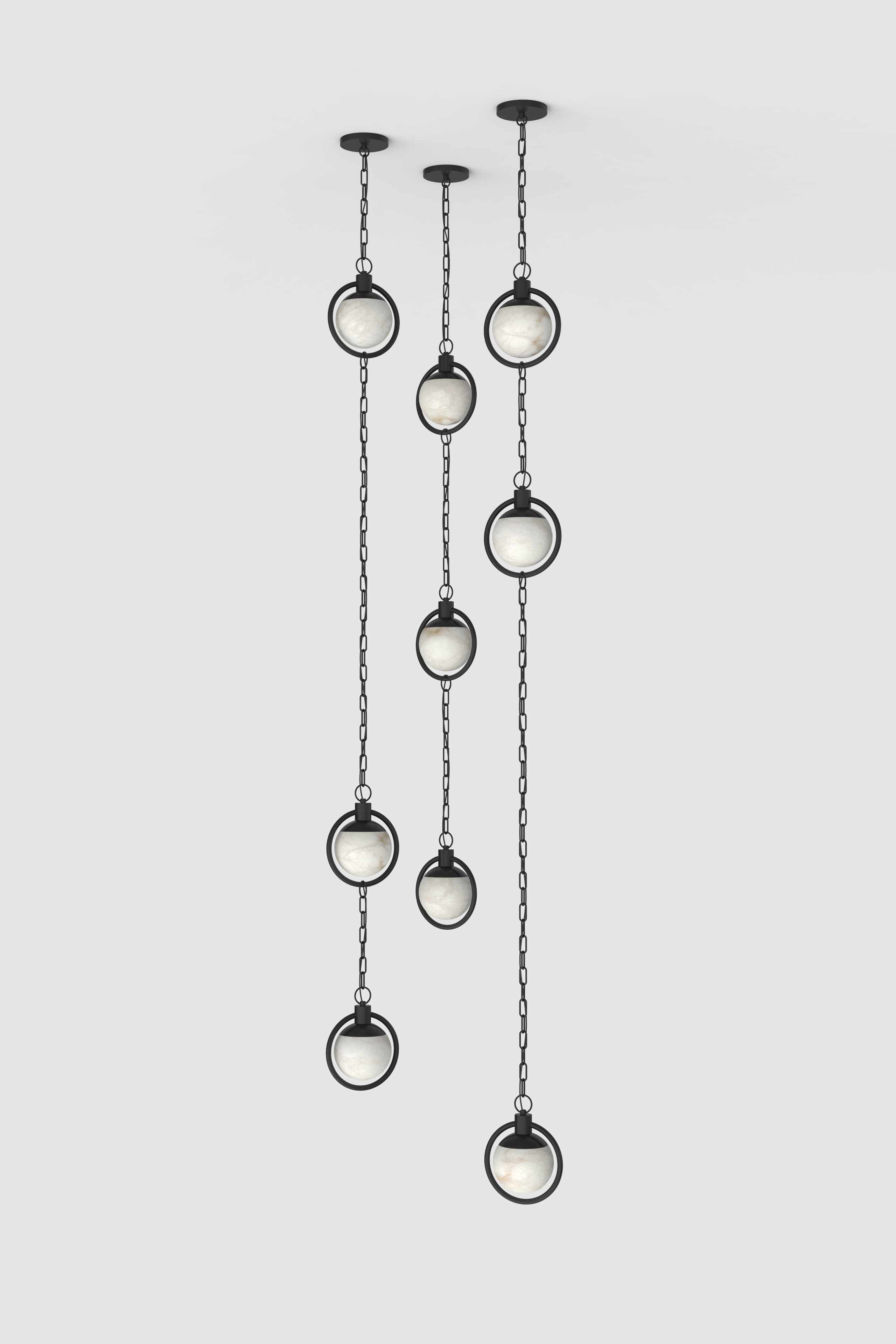 Trento Alabaster Chandelier 3 BLK