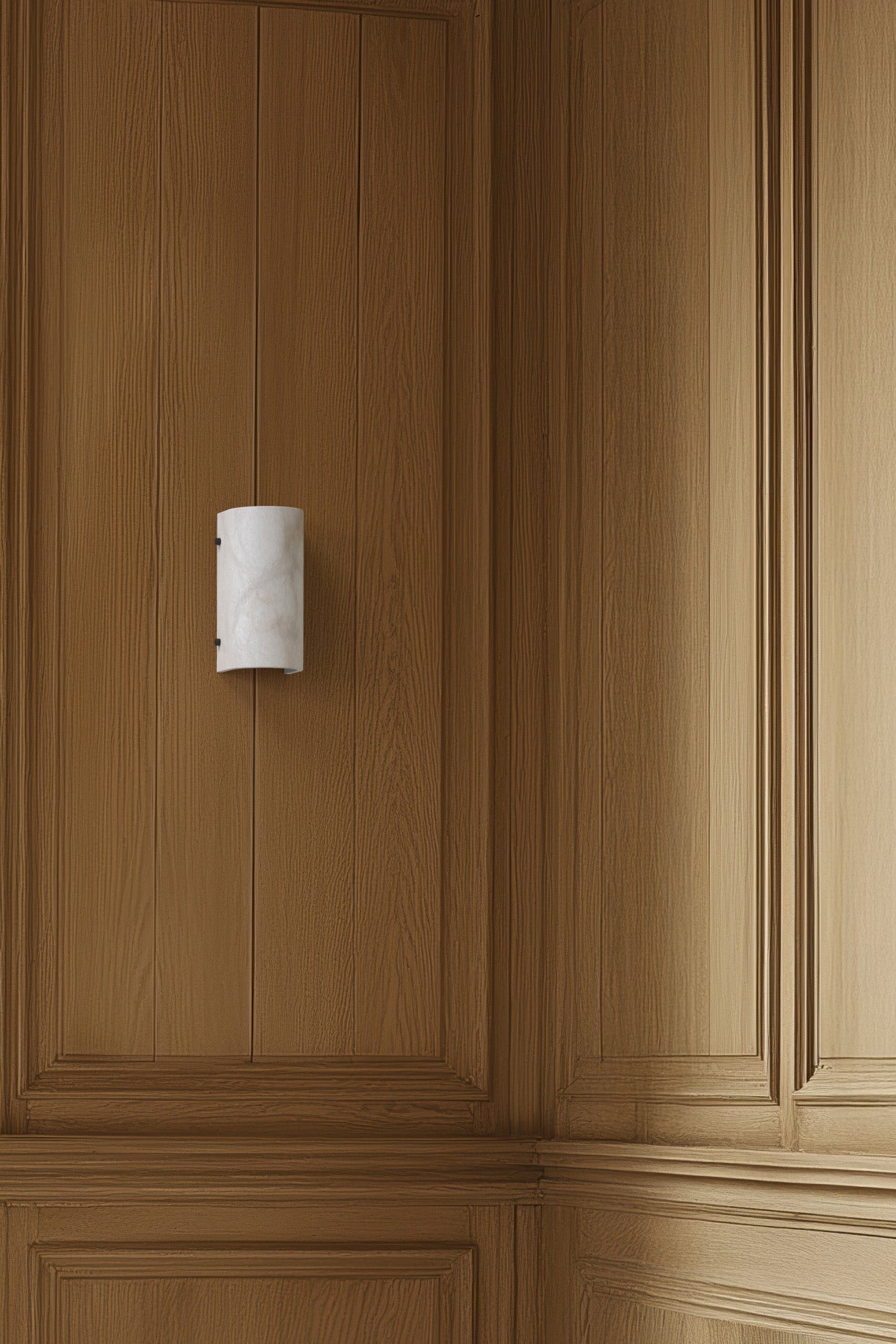 Domo Alabaster Half Sconce BLK