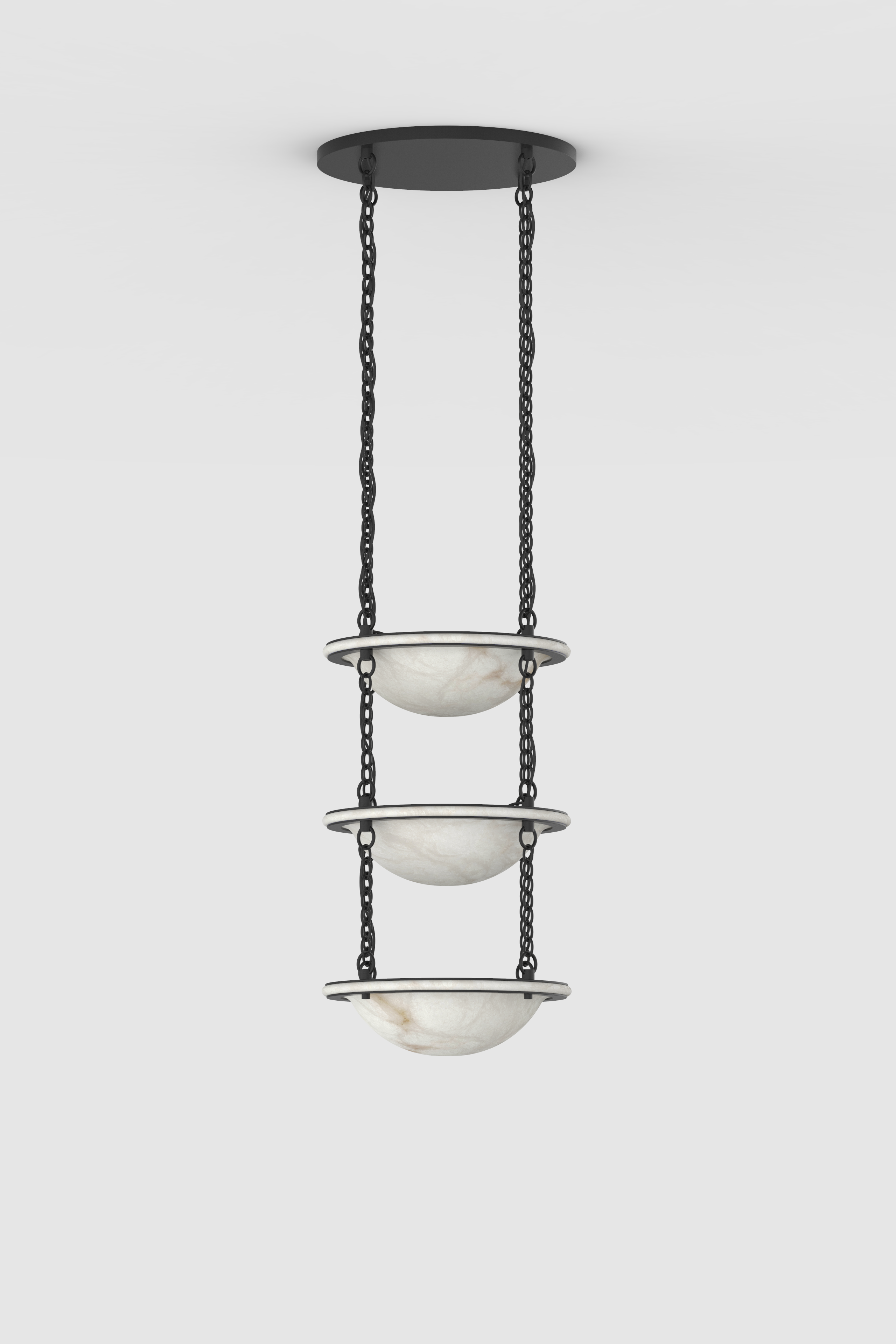 Vara Alabaster Chandelier 3 Small BLK