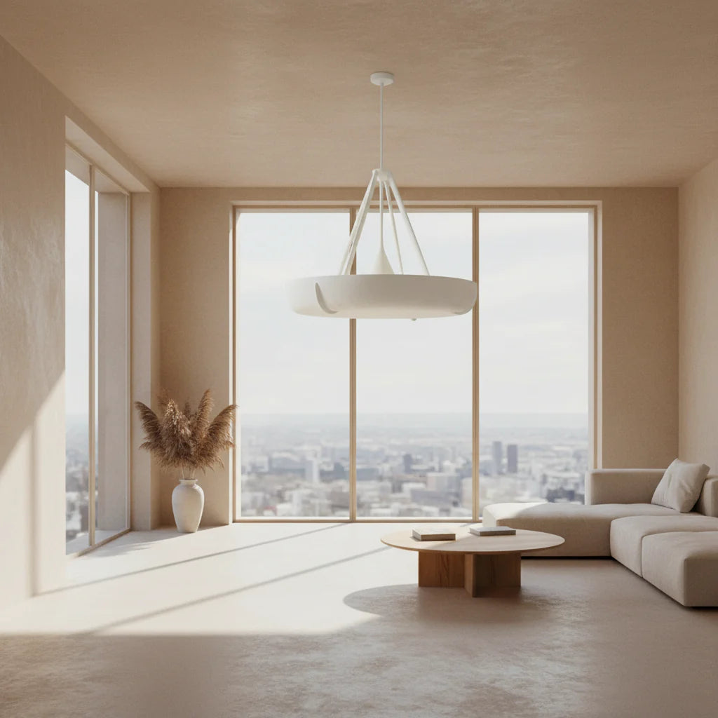 Bespoke Sculptural Plaster Light Fixture in the Jean-Michel Frank Manner